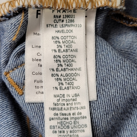 Frame Le Skinny de Jeanne Jeans Women Sz 29 31X29 Scooped Frayed Hem Distressed - Picture 8 of 14